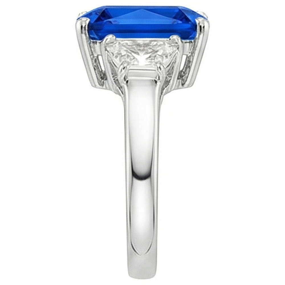 3 Stein Trapezoid Natürlicher Diamant ( nicht im Labor gezüchtet ) & Strahlend Schliff Srilanka Saphir 4 Karat