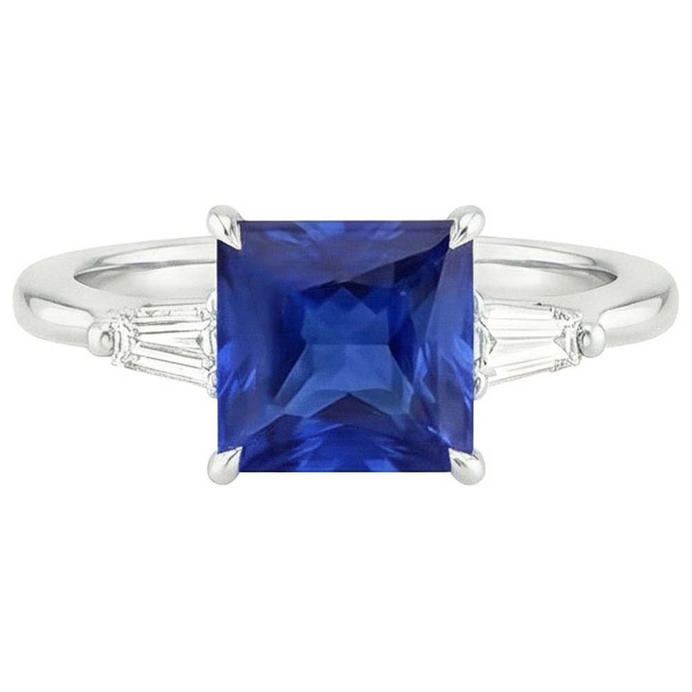 echter baguette diamant 5.50Karat ring auf Weiß