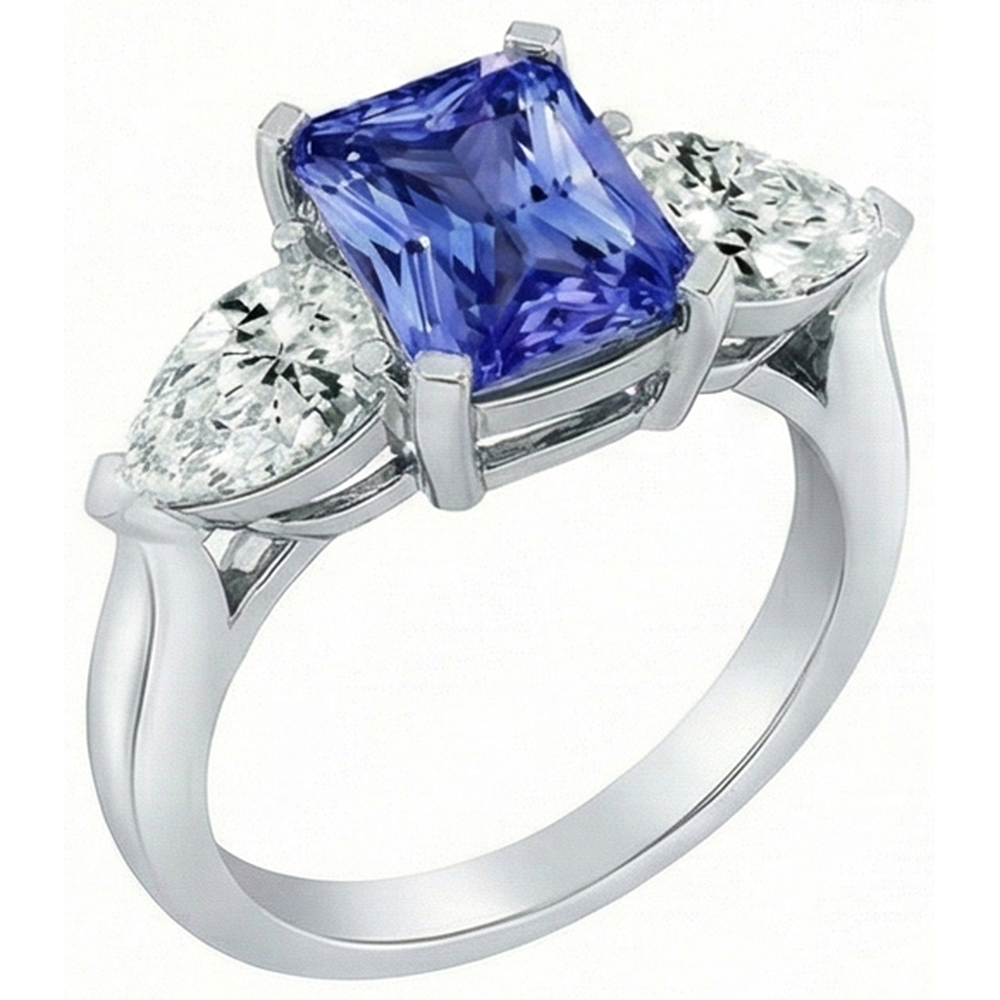 echter pear diamant 2.50Karat ring Detailansicht