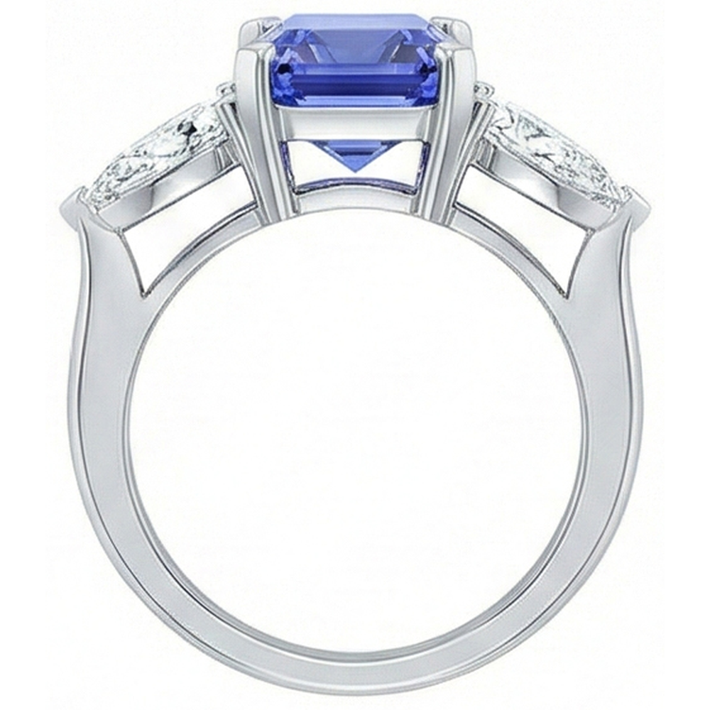 echter pear diamant 2.50Karat ring auf Weiß