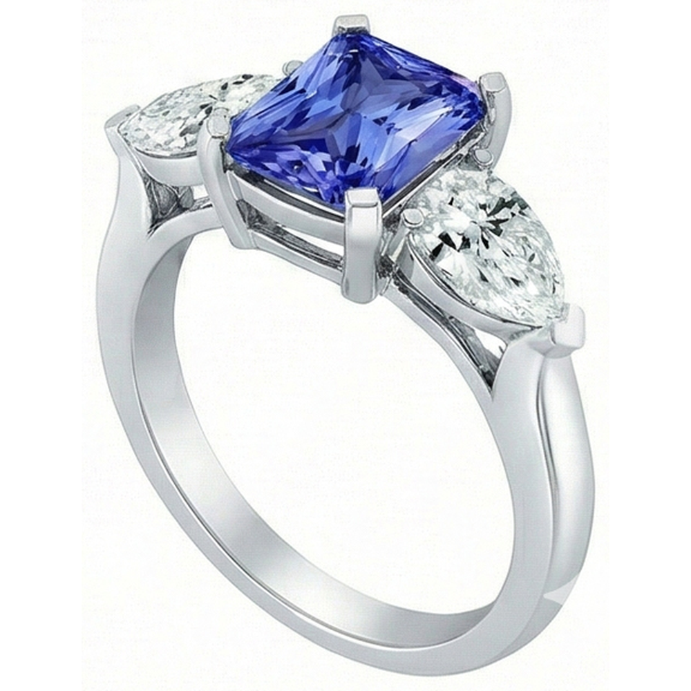 echter pear diamant 2.50Karat ring Draufsicht
