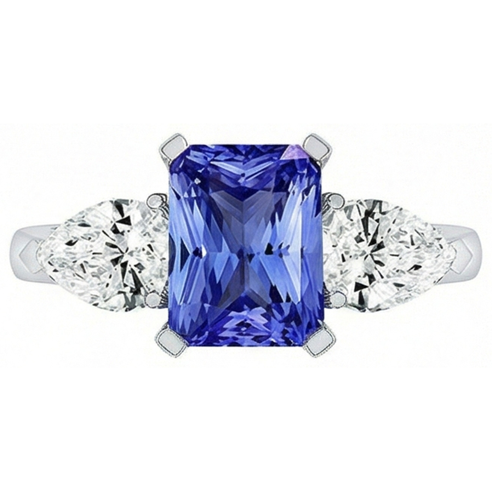 echter pear diamant 2.50Karat ring Seitenansicht