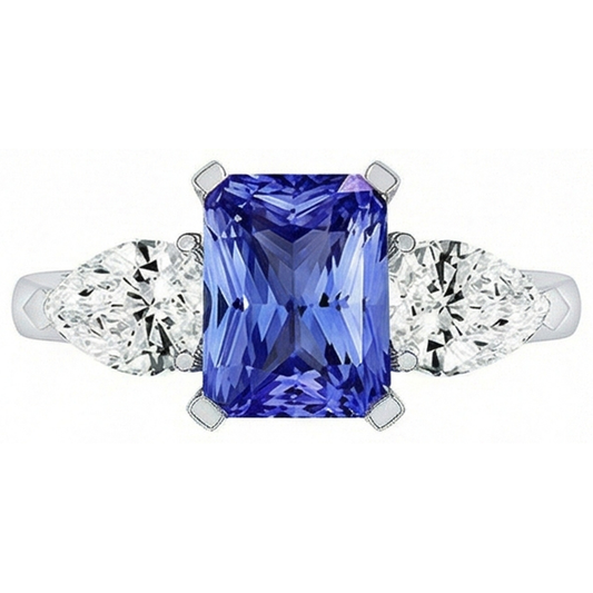 echter pear diamant 2.50Karat ring Seitenansicht