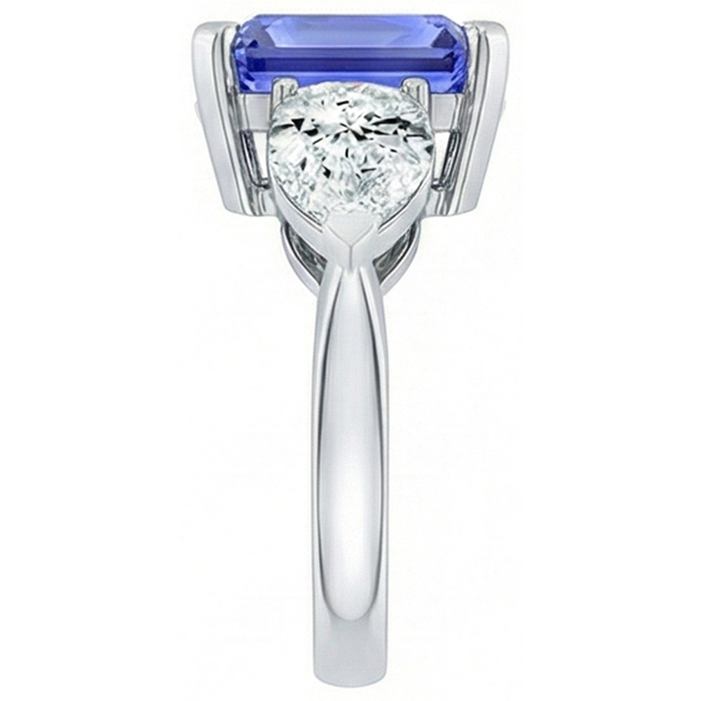 echter pear diamant 2.50Karat ring Profilansicht