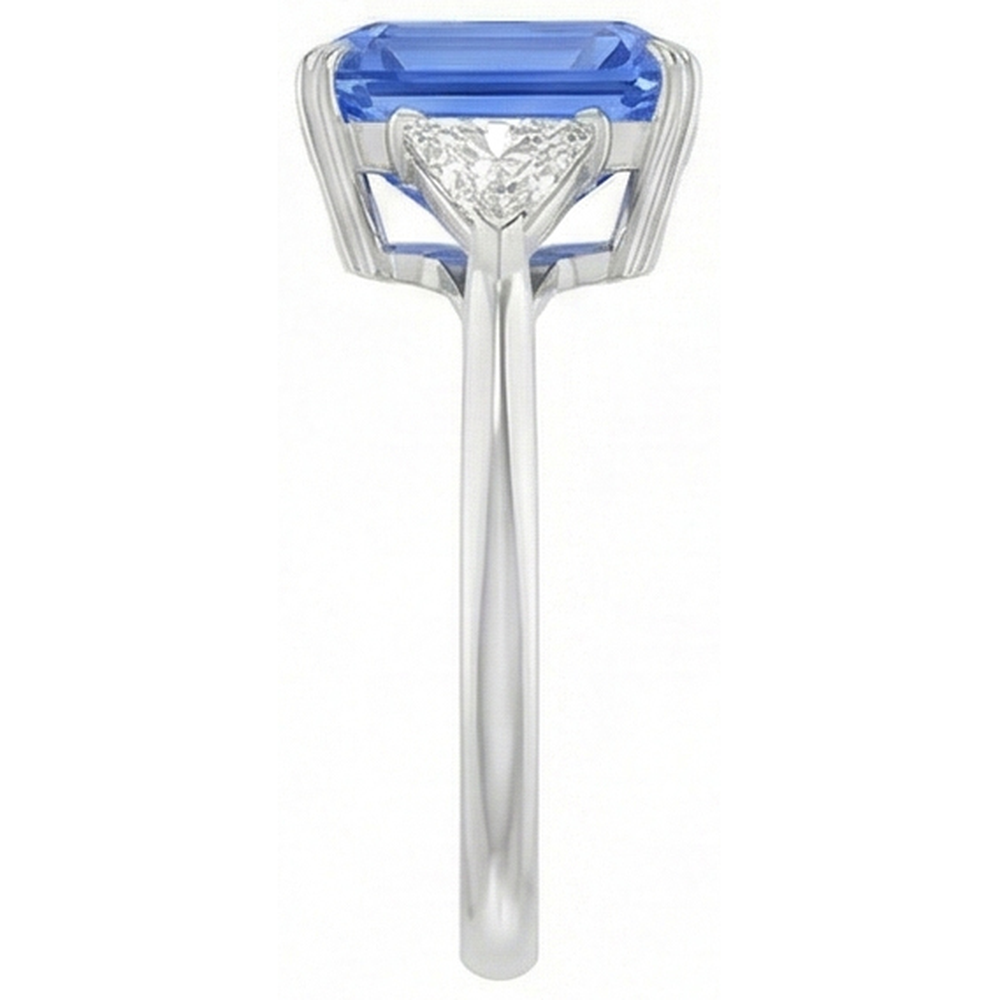 3 Steine Blauer Saphir Ring Kleine Billion Natürlicher Diamant ( nicht im Labor gezüchtet )en Schmuck 2,75 Karat