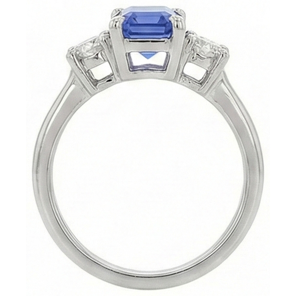 echter round diamant 2.50Karat ring Profilansicht