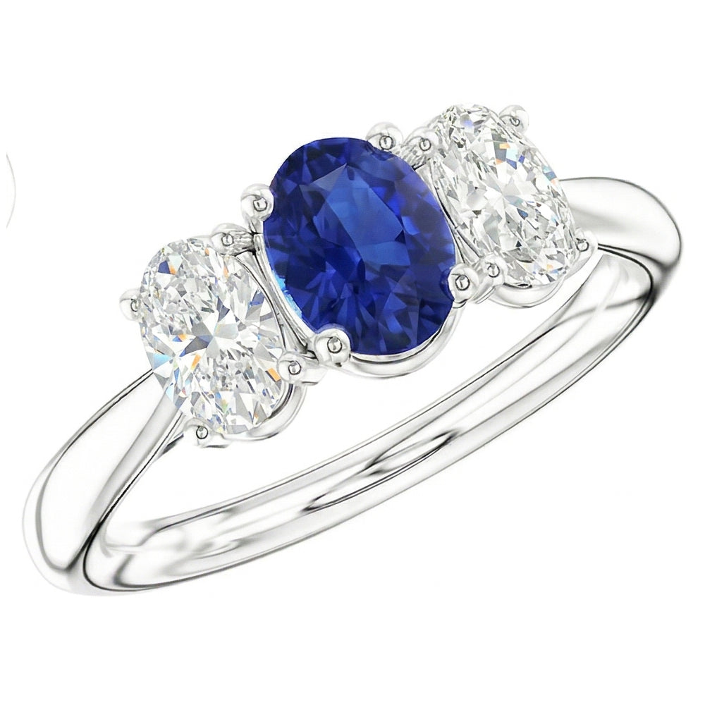 echter oval diamant 2.50Karat ring Vorderansicht
