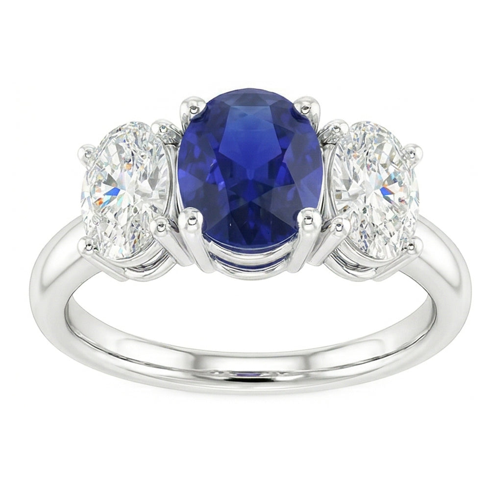 echter oval diamant 2.50Karat ring Draufsicht