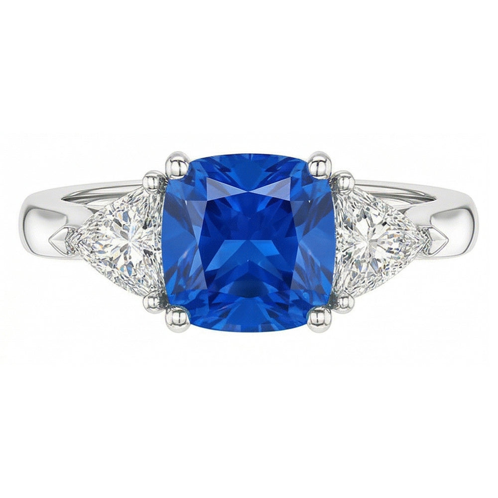 echter cushion diamant 1.50Karat ring Seitenansicht