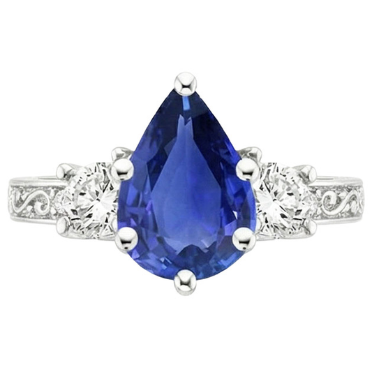 echter round diamant 3.50Karat ring Profilansicht