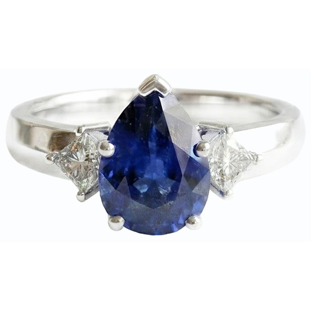 echter princess diamant 3Karat ring Draufsicht