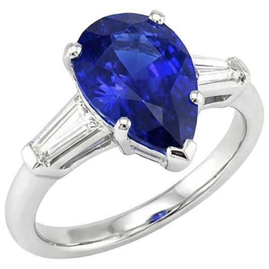 echter baguette diamant 4.50Karat ring Seitenansicht