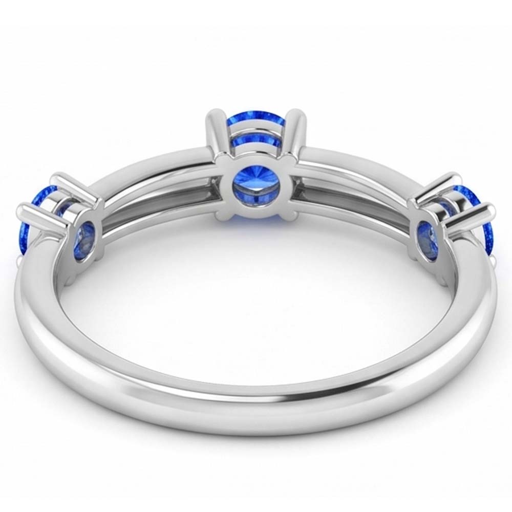 3 Steine Ring Jubiläum 0.90 Karat Ceylon Saphir Schmuck Neu