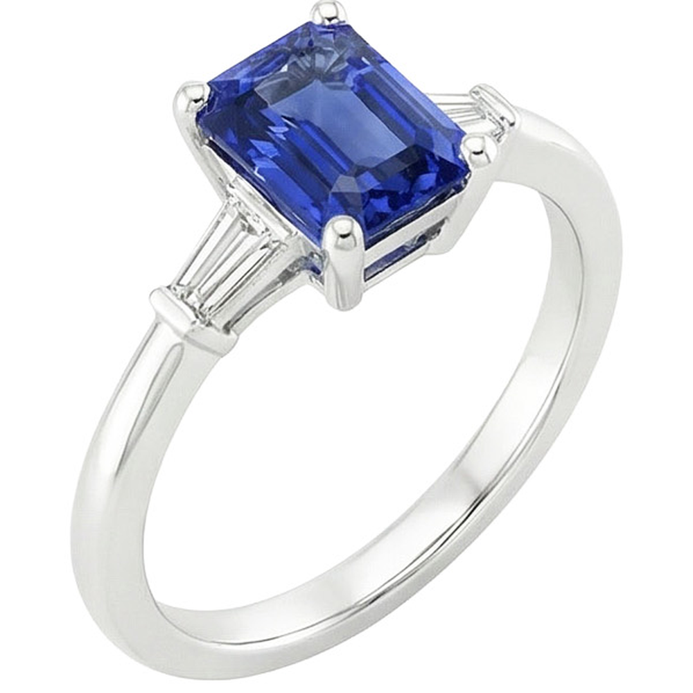 echter baguette diamant 3.50Karat ring Seitenansicht