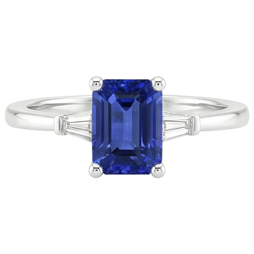echter baguette diamant 3.50Karat ring Profilansicht