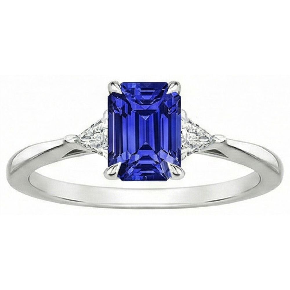 echter trillion diamant 3.50Karat ring Profilansicht