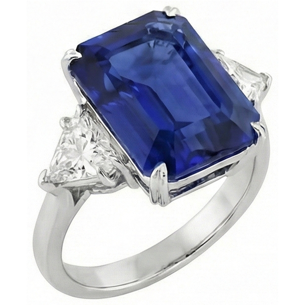echter trillion diamant 4.50Karat ring Vorderansicht