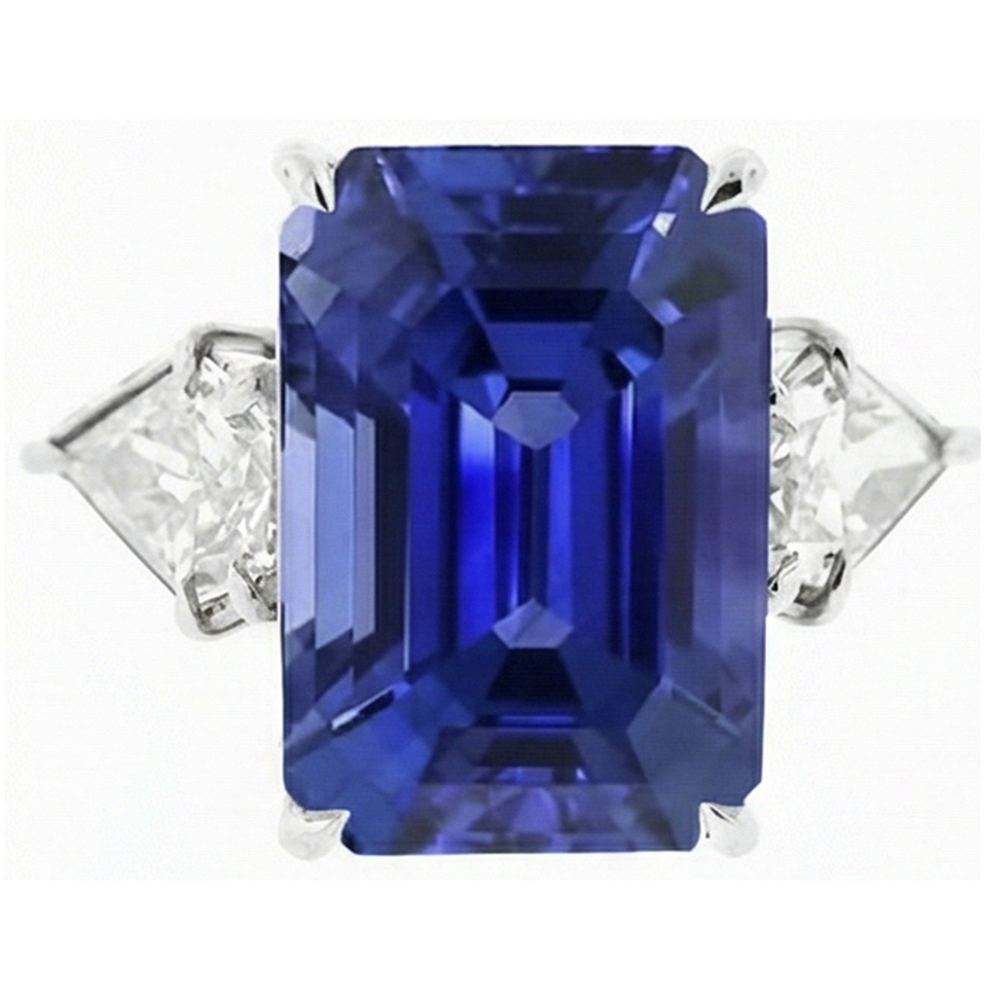 echter trillion diamant 4.50Karat ring Seitenansicht