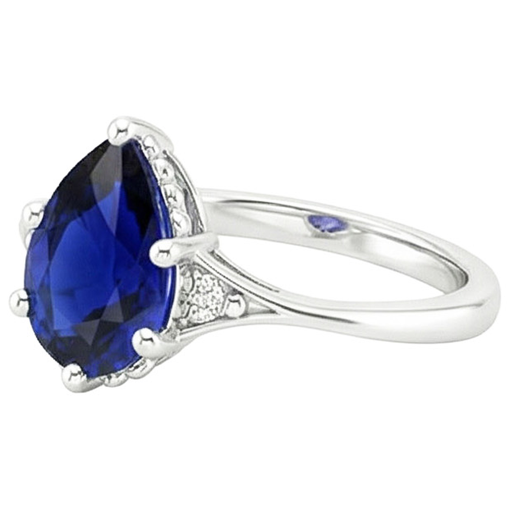 echter round diamant 3.25Karat ring Draufsicht
