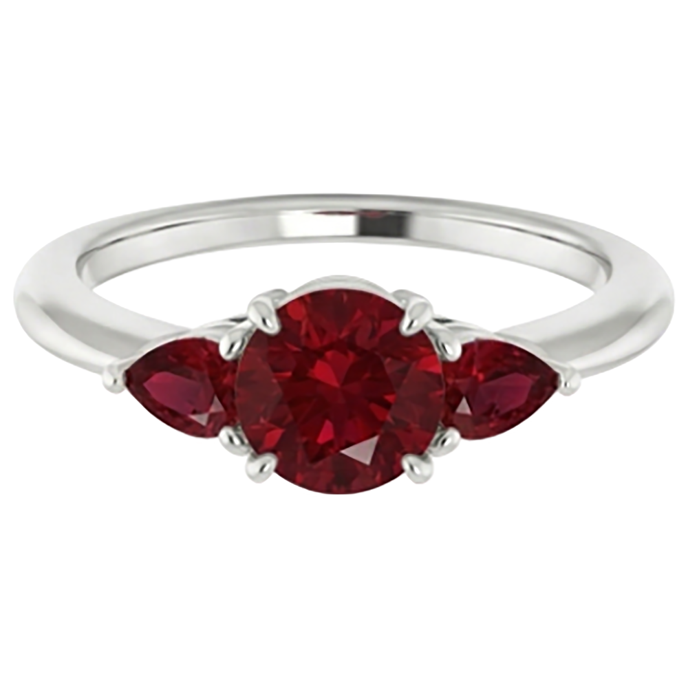 echter round rubin 1.50Karat ring Detailansicht