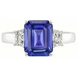3 Steine Smaragd Saphir Ring & Strahlender Natürlicher Diamant ( nicht im Labor gezüchtet ) Schmuck 2,75 Karat