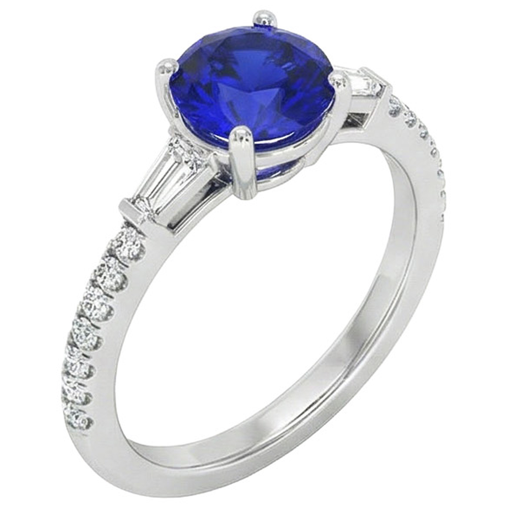 echter baguette diamant 5Karat ring Vorderansicht
