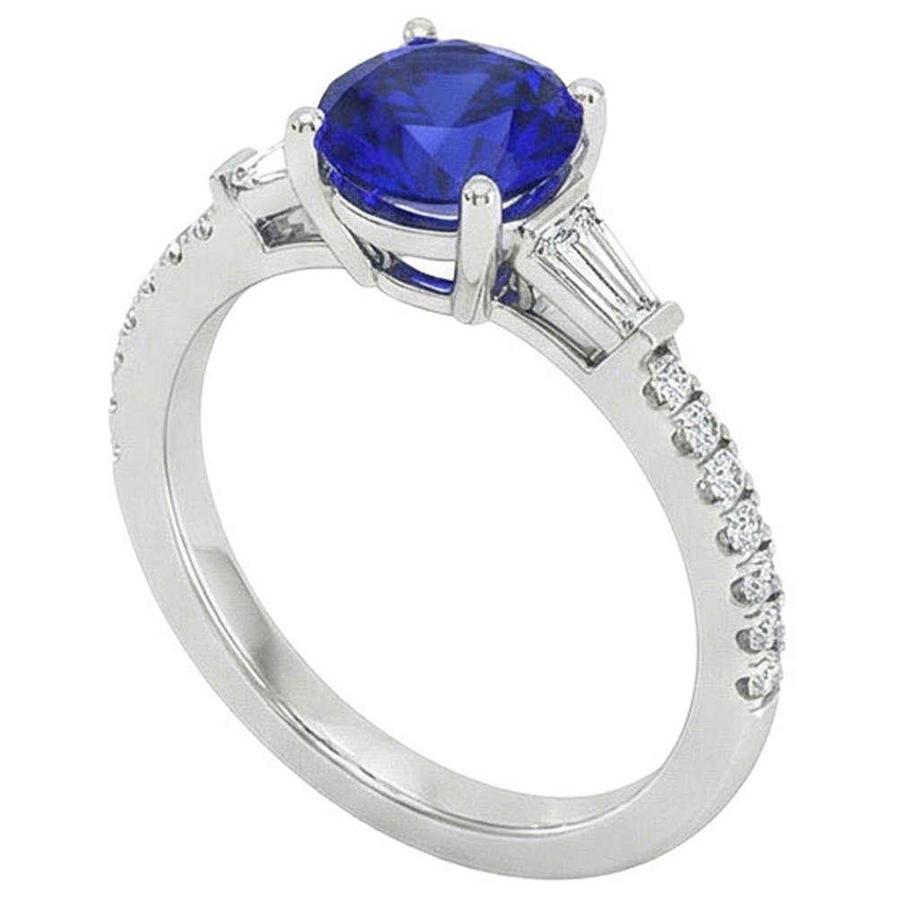 echter baguette diamant 5Karat ring Detailansicht