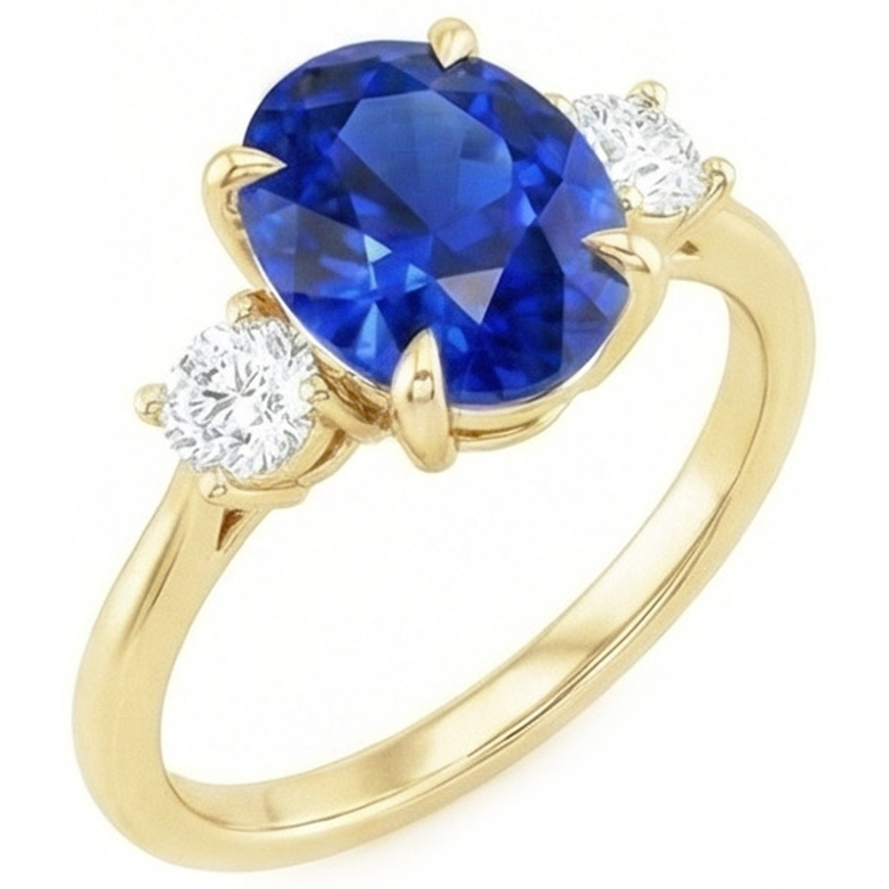 echter oval diamant 3Karat ring Vorderansicht