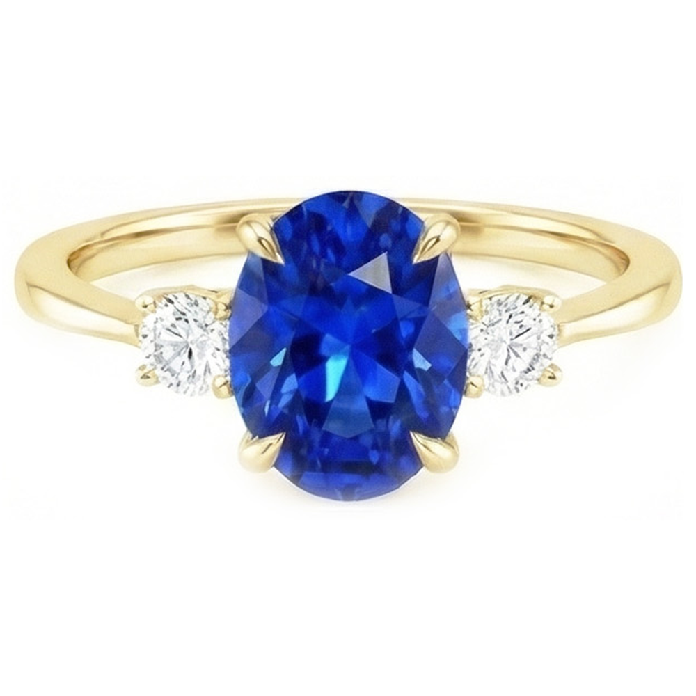 echter oval diamant 3Karat ring Seitenansicht