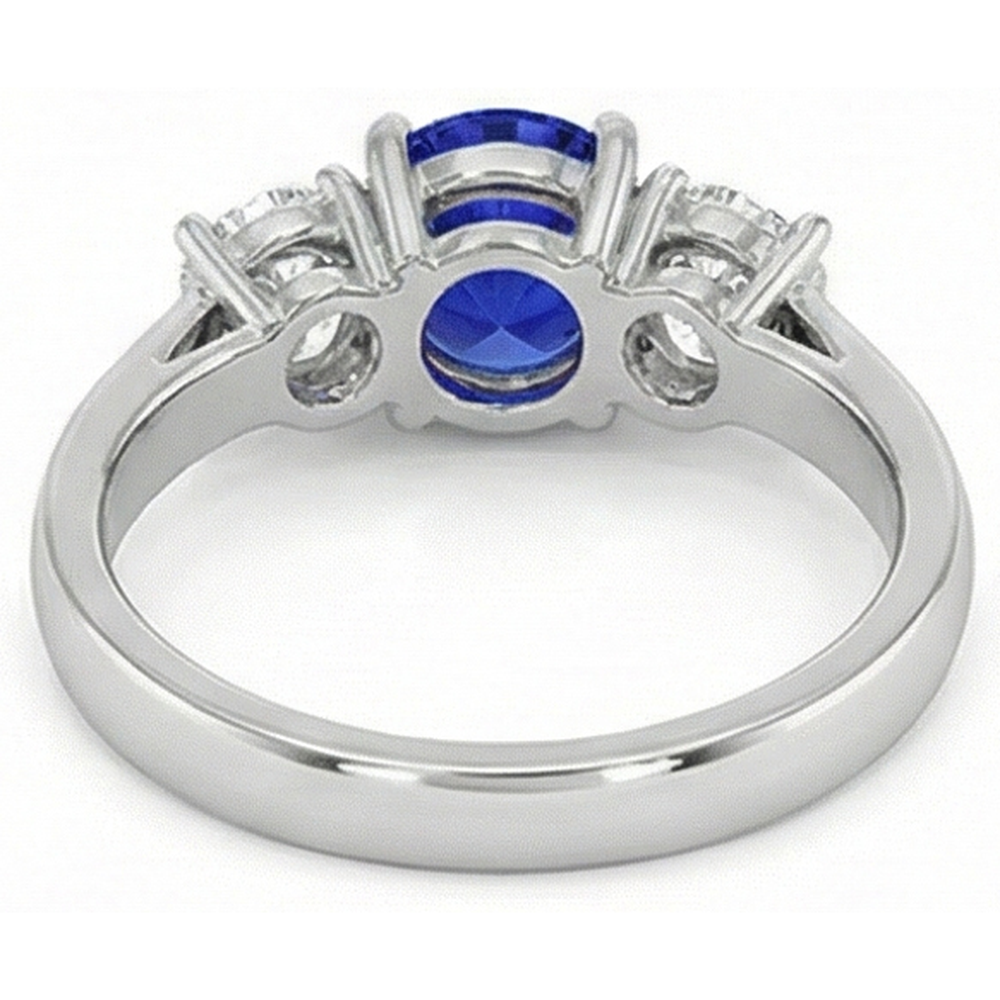 echter round saphir 4Karat ring Profilansicht