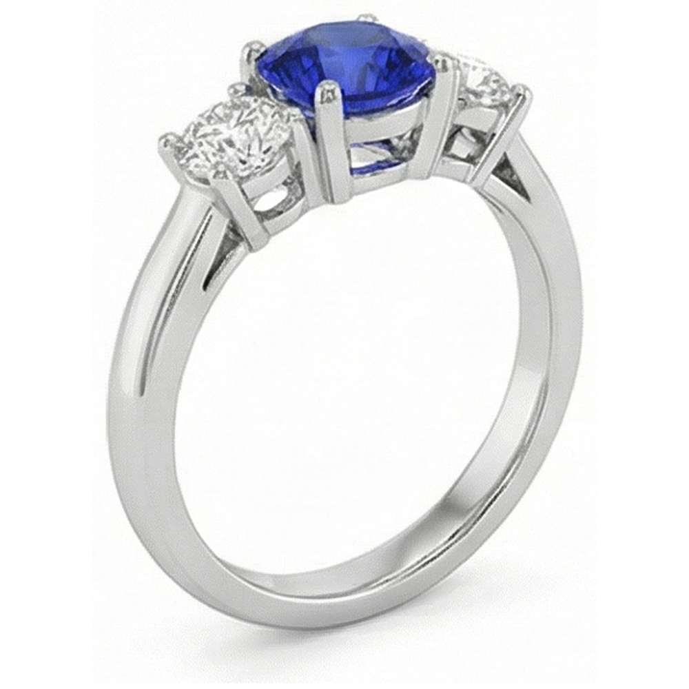echter round saphir 4Karat ring Detailansicht
