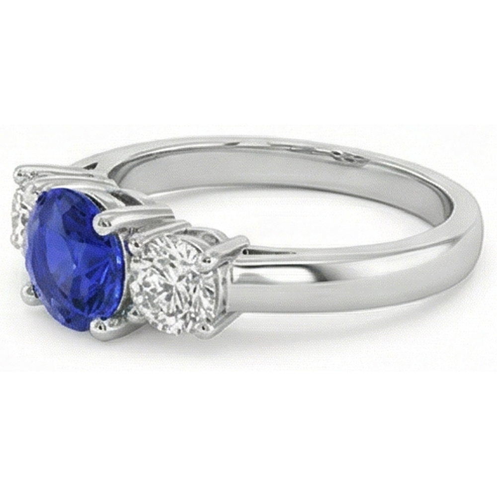 echter round saphir 4Karat ring Seitenansicht