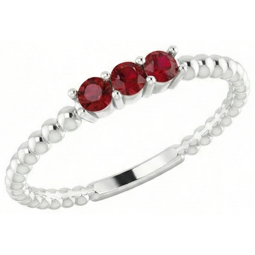 echter round rubin 0.75Karat ring Draufsicht