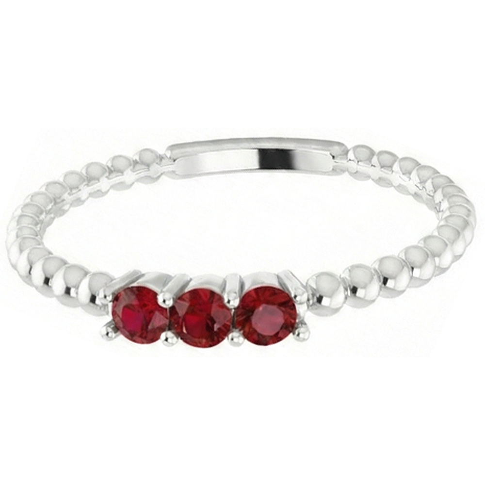 echter round rubin 0.75Karat ring Seitenansicht