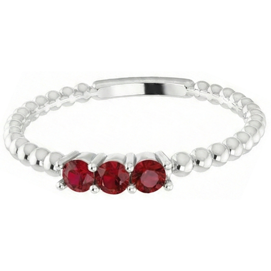 echter round rubin 0.75Karat ring Seitenansicht