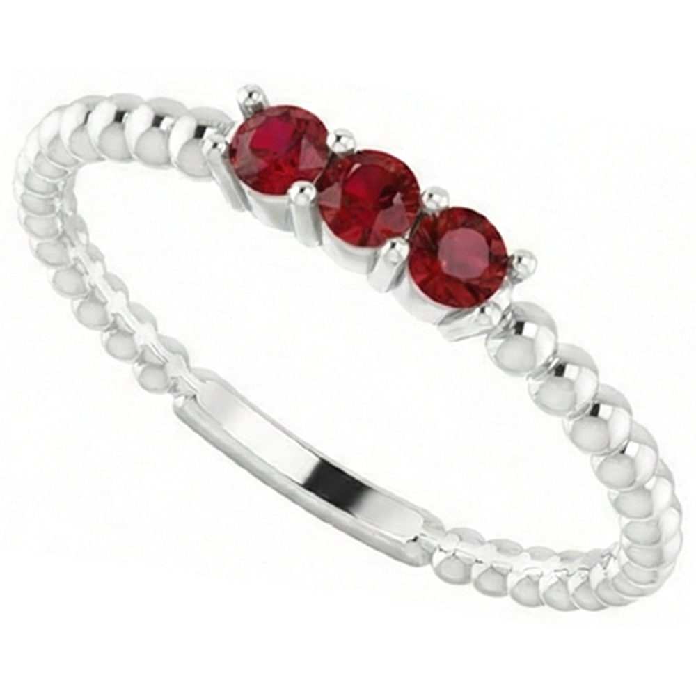 echter round rubin 0.75Karat ring Detailansicht