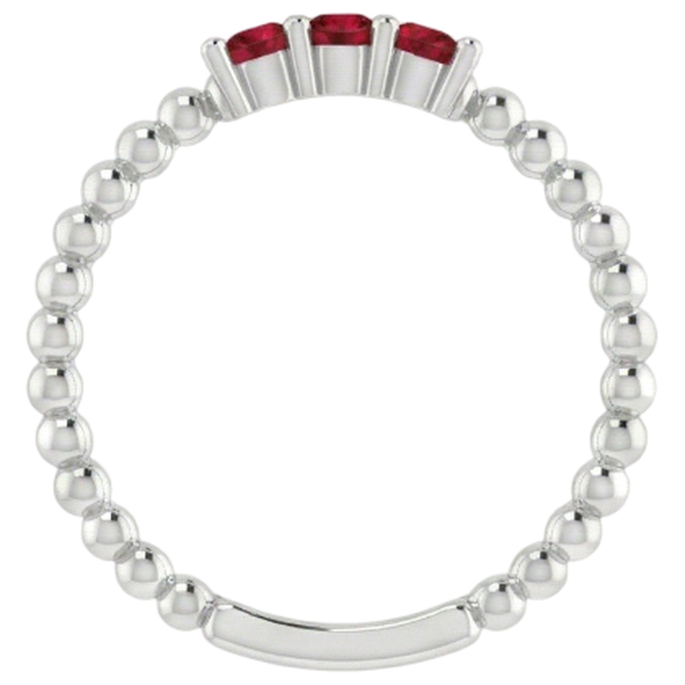 echter round rubin 0.75Karat ring auf Weiß