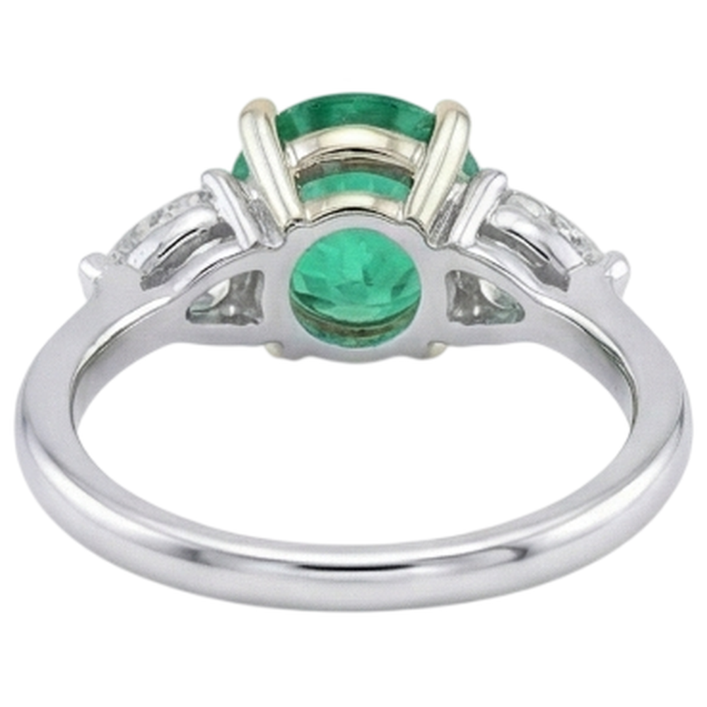 Glänzender Edler Smaragd Edelstein-Ring 2,50 Karat – Rückansicht