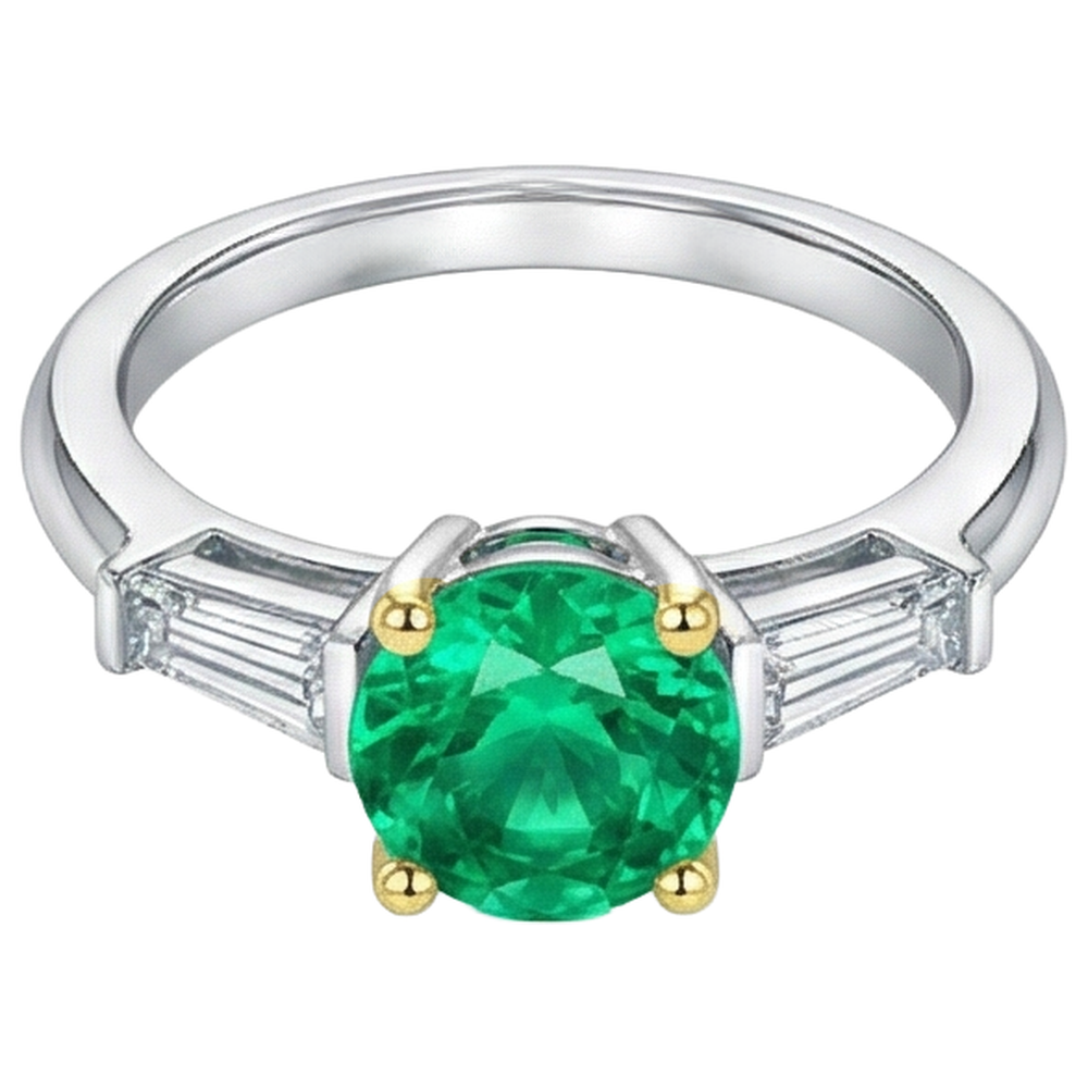 Brillanter Schmuckstein-Ring 2 Karat – Seitenansicht