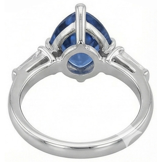 3 Trillionen Saphir Ring Tapered Baguette Aus der Erde Abgebauter Natürlicher Diamanten 4,50 Karat