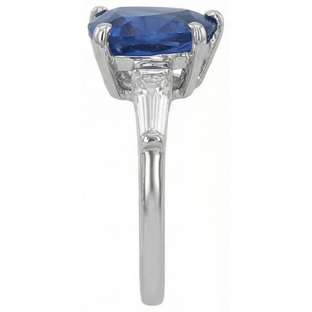 3 Trillionen Saphir Ring Tapered Baguette Aus der Erde Abgebauter Natürlicher Diamanten 4,50 Karat