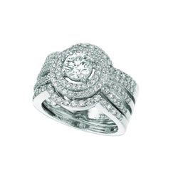 3-teiliger Echt Diamant-Fancy-Ring mit Akzenten 1,75 Karat
