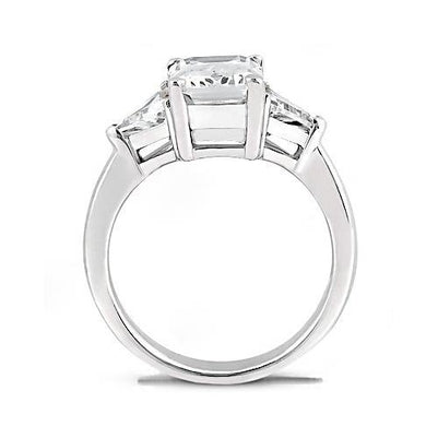 Treppen-Schliff Brillant Ring in 14 Karat Weißgold – Seitenansicht