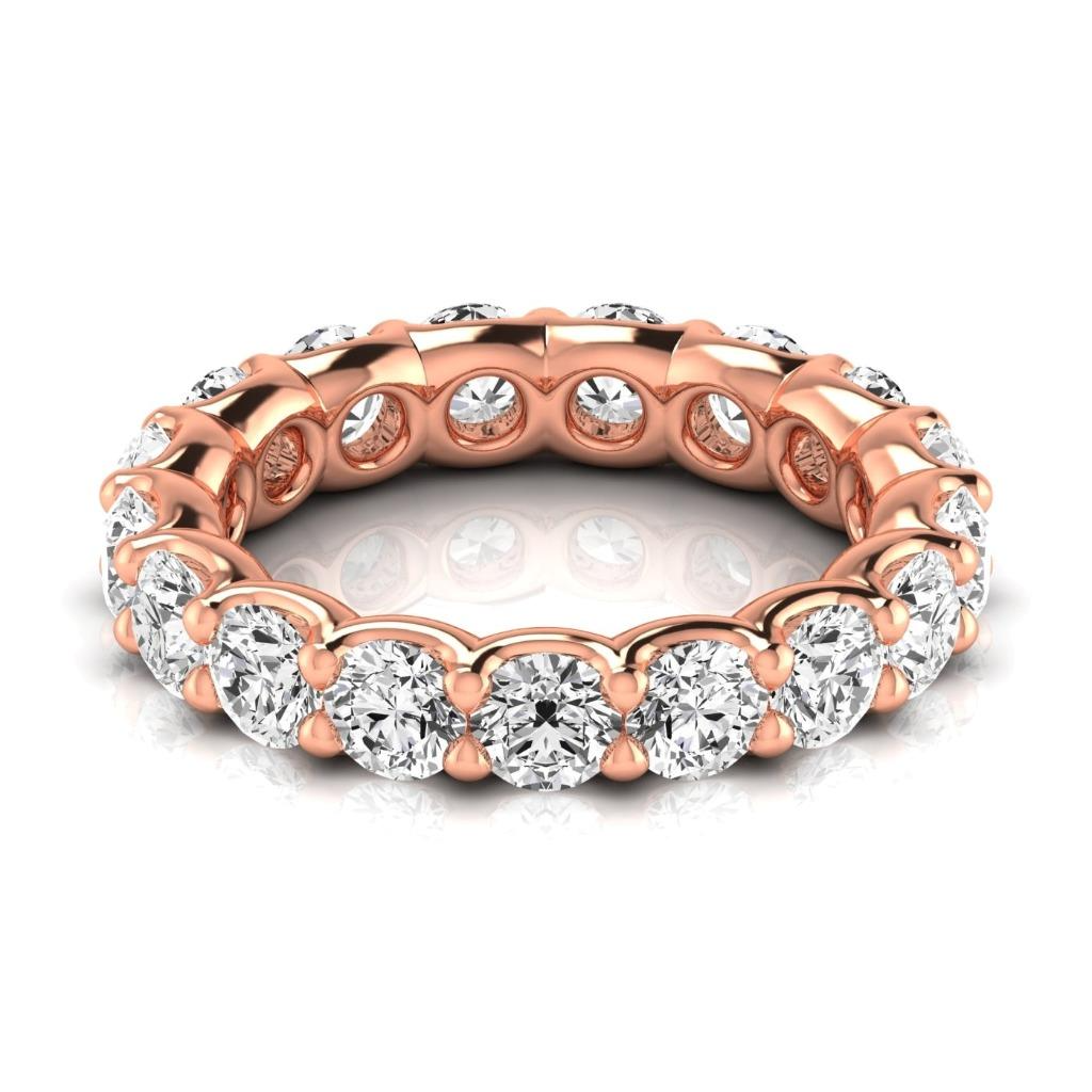 Rund-Brillant Brillant Ring in 14 Karat Roségold – Frontansicht