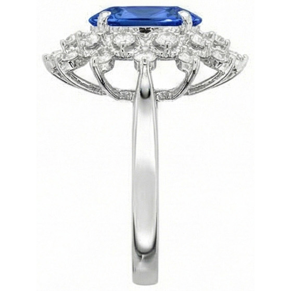 echter round saphir 3.75Karat ring Draufsicht