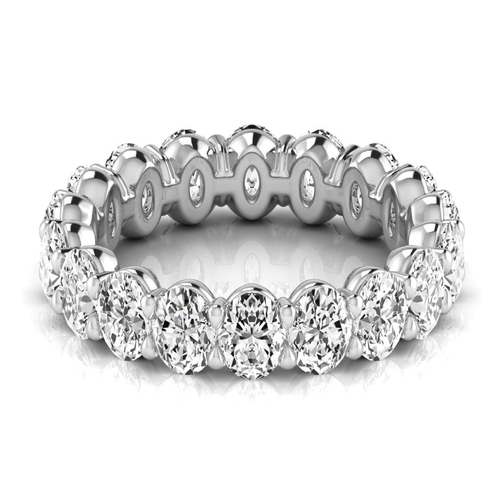 Brillant Eternity Band 3,80 Karat 14 Karat Weißgold – Frontansicht