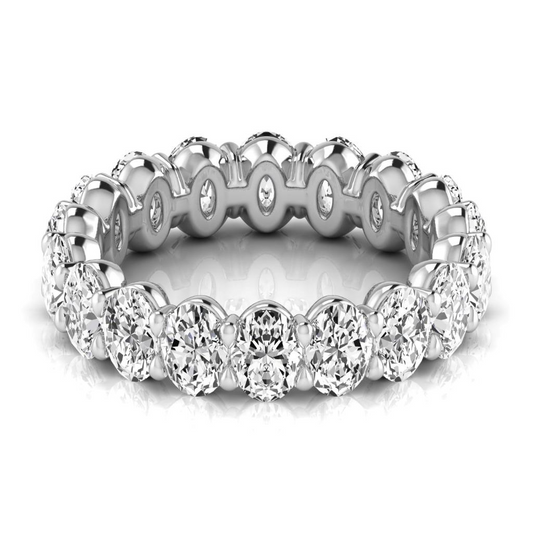 Brillant Eternity Band 3,80 Karat 14 Karat Weißgold – Frontansicht