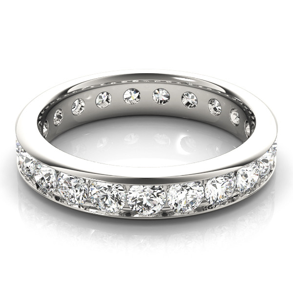 Brillant Rund-Brillant Eternity Band in 14 Karat Weißgold – Seitenansicht