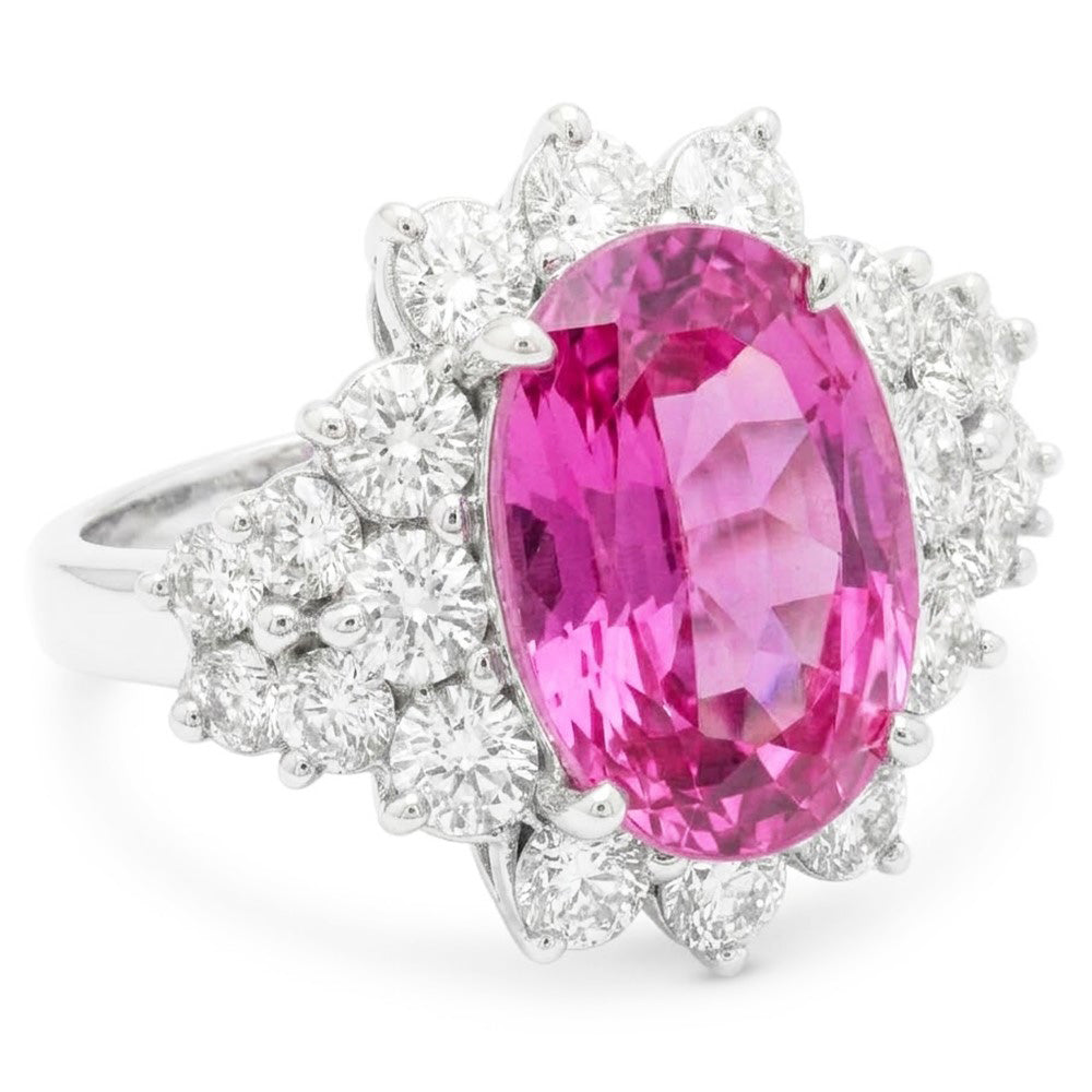 30.50 Karat Rosa Kunzit Edelstein Ring Weißgold Ausgefallener Schmuck