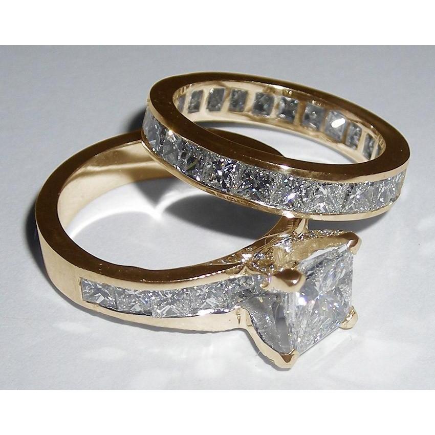 3,01 Karat Fancy-Diamant im Princess-Schliff, Verlobungsring aus echtem Gold